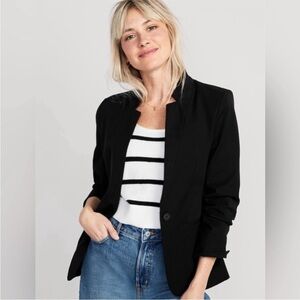 NWT Black Notched Collar Pixie Blazer